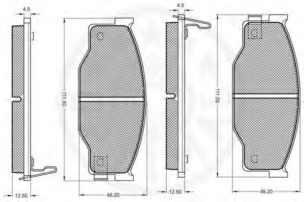 set placute frana,frana disc 2