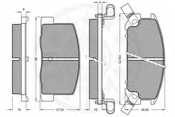set placute frana,frana disc 2