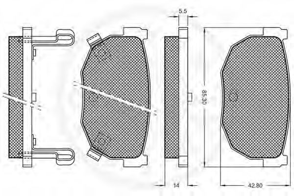 set placute frana,frana disc 2