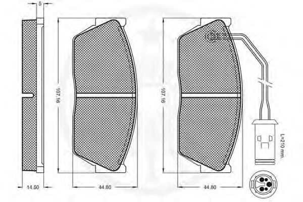 set placute frana,frana disc 2