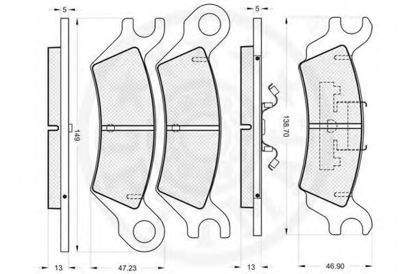 set placute frana,frana disc 2
