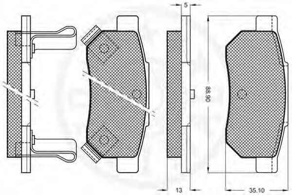 set placute frana,frana disc 2