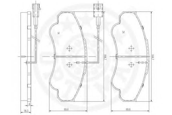 set placute frana,frana disc 3