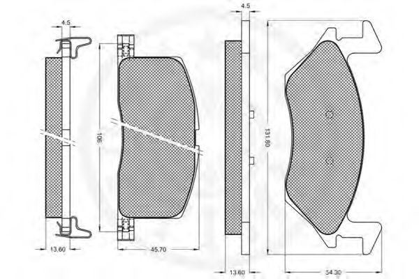 set placute frana,frana disc 2