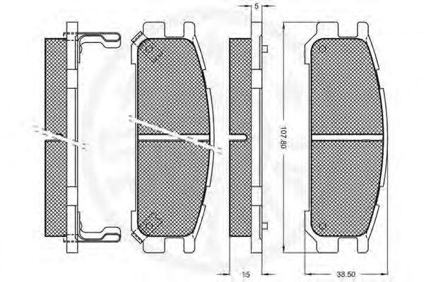 set placute frana,frana disc 2