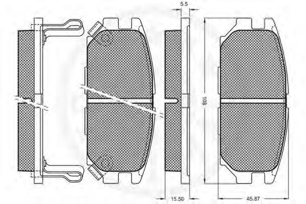 set placute frana,frana disc 2