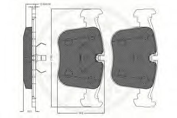 set placute frana,frana disc 3