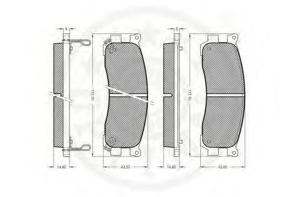 set placute frana,frana disc 2