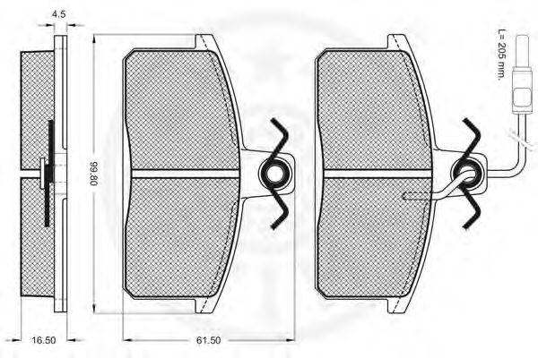 set placute frana,frana disc 2