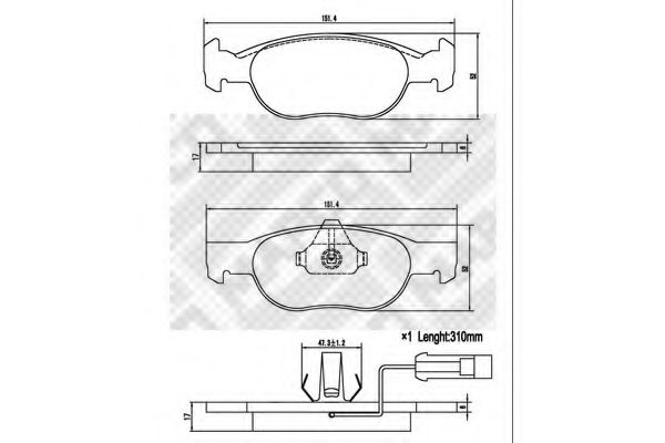 set placute frana,frana disc 2