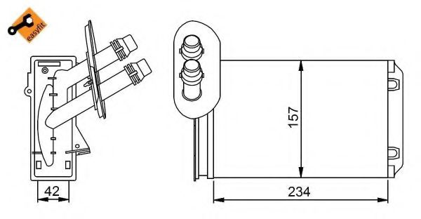 58223 Schimbator caldura, incalzire habitaclu NRF 
