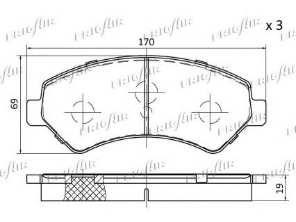 set placute frana,frana disc 2