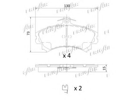 set placute frana,frana disc 2