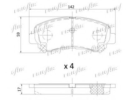 set placute frana,frana disc 2