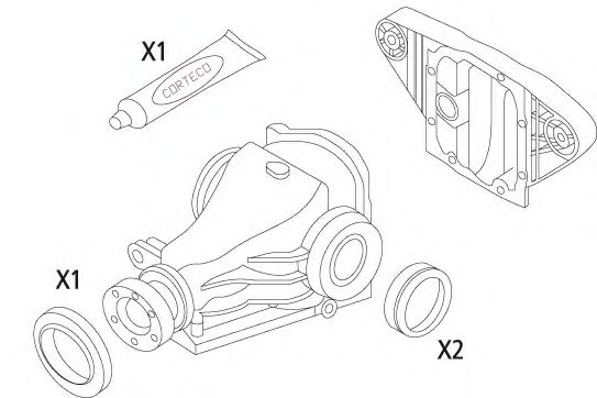 19535823 Set garnituri, diferential CORTECO 