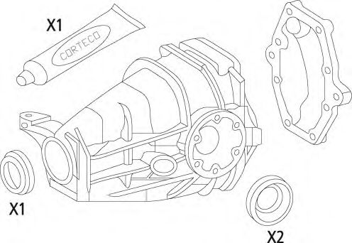 19535825 Set garnituri, diferential CORTECO 