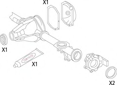 19535845 Set garnituri, diferential CORTECO 