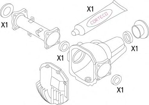 19536138 Set garnituri, diferential CORTECO 