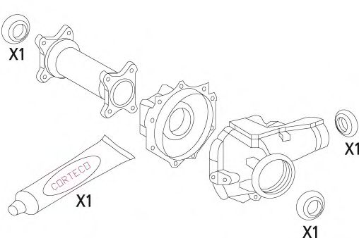 19536186 Set garnituri, diferential CORTECO 