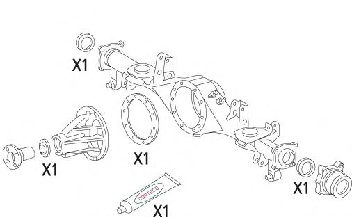 19536236 Set garnituri, diferential CORTECO 