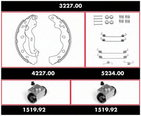3227.00 Set frana, frana tambur ROADHOUSE 