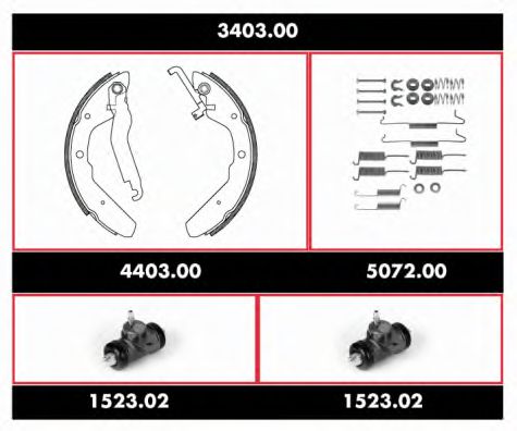 3403.00 Set frana, frana tambur REMSA 