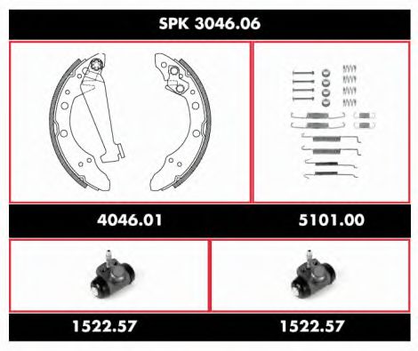 SPK 3046.06 Set frana, frana tambur REMSA 