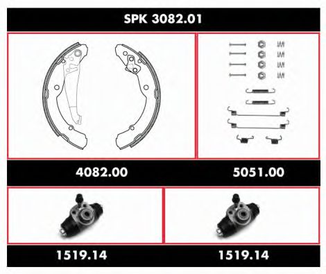 SPK 3082.01 Set frana, frana tambur REMSA 
