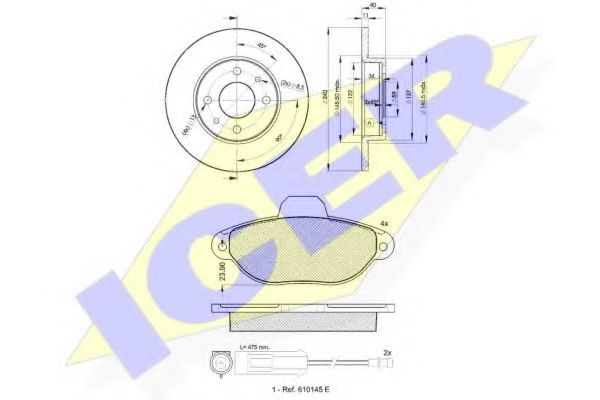 30953-3465 Set frana, frana disc ICER 