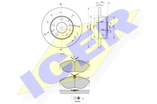31053-4680 Set frana, frana disc ICER 