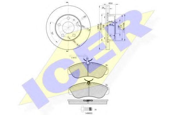 Set frana, frana disc