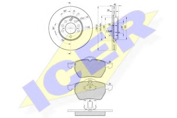 31128-9043 Set frana, frana disc ICER 