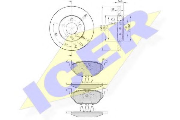 31338-5602 Set frana, frana disc ICER 