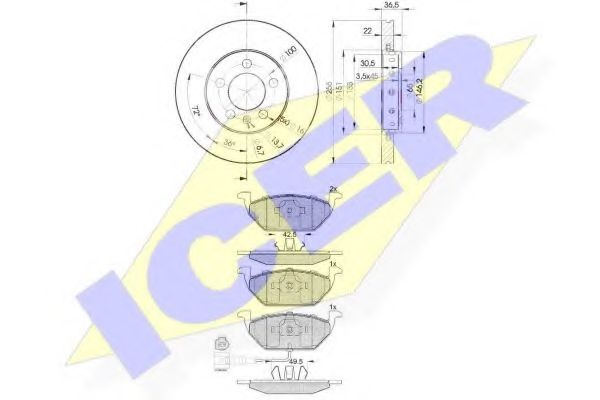 31349-5602 Set frana, frana disc ICER 