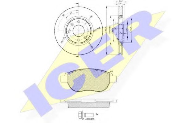 31429-4752 Set frana, frana disc ICER 