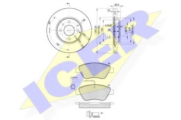31444-1650 Set frana, frana disc ICER 