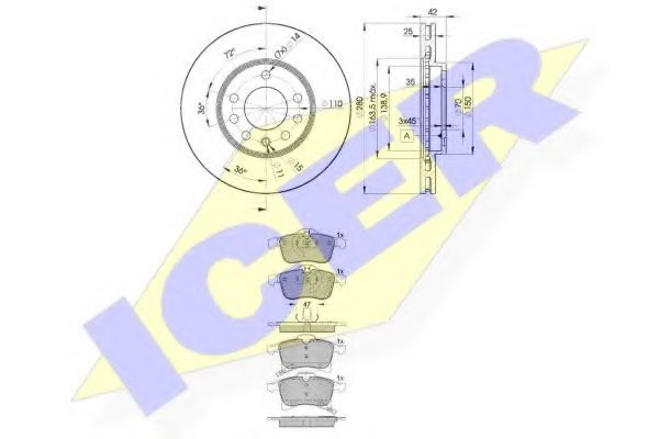 Set frana, frana disc