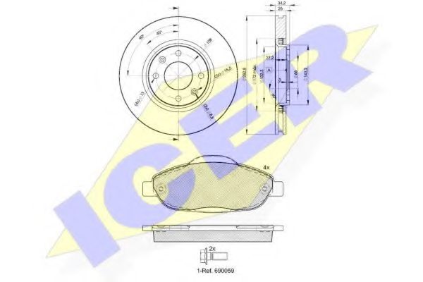 31851-4752 Set frana, frana disc ICER 