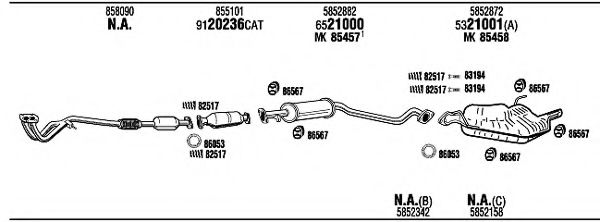 OPH05914AA Sistem de esapament WALKER 