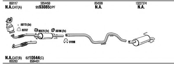 OPK25503A Sistem de esapament WALKER 