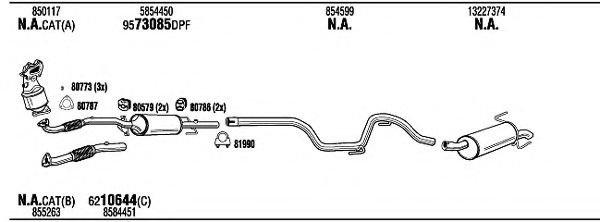OPK25503B Sistem de esapament WALKER 