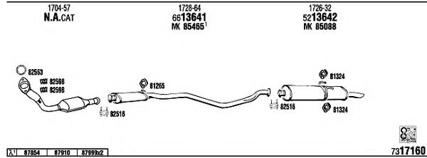 PE40527 Sistem de esapament WALKER 