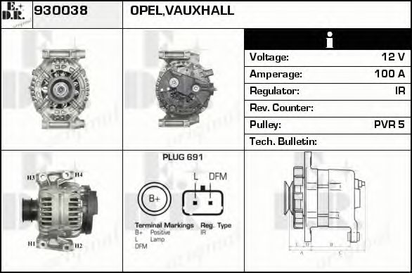930038 Generator / Alternator EDR 