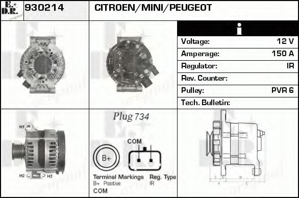 930214 Generator / Alternator EDR 
