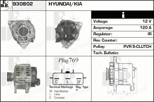 930802 Generator / Alternator EDR 