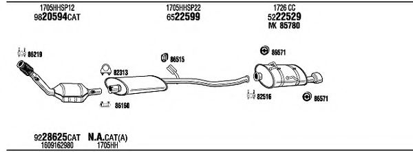 PET15552 Sistem de esapament WALKER 