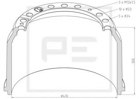 036.403-00A Tambur frana PE Automotive 