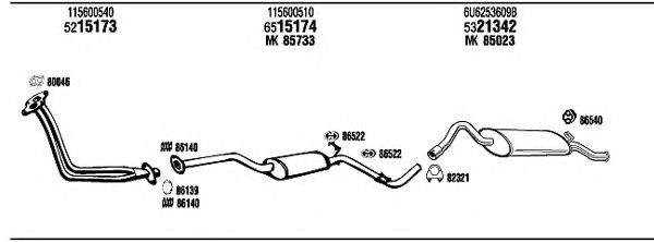 SK60033 Sistem de esapament WALKER 