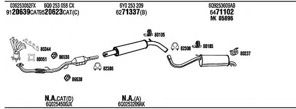 SKH15582BB Sistem de esapament WALKER 