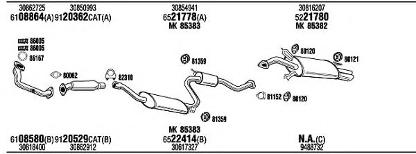 VOH05394AA Sistem de esapament WALKER 